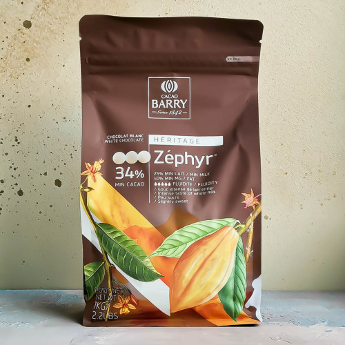 Chocolat blanc 34 % Cacao Barry - Zephyr - 1 kg - Chocolat