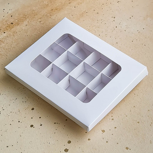 Коробка для конфет, изделий Hand Made, мыла ручной работы Белая, 8х8х3,5 см